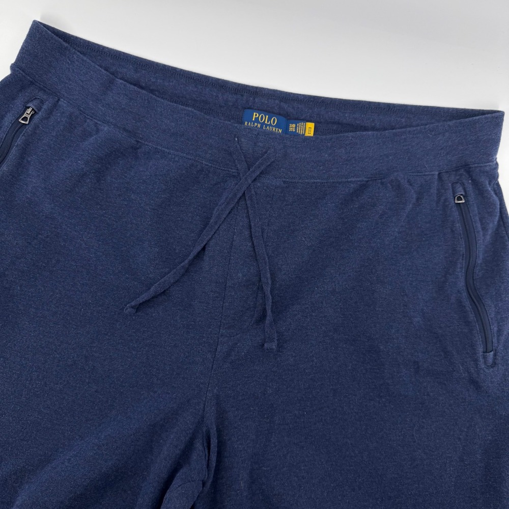 Polo Ralph Lauren Knit Shorts Mens 3XB Blue Heathered Zip Pocket Lounge Pony